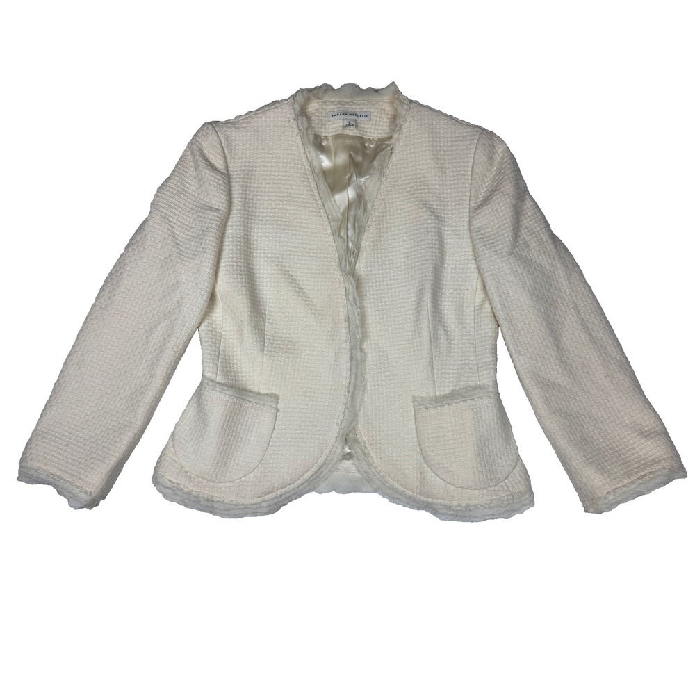 Banana Republic Ivory Wool Blazer Womens 6